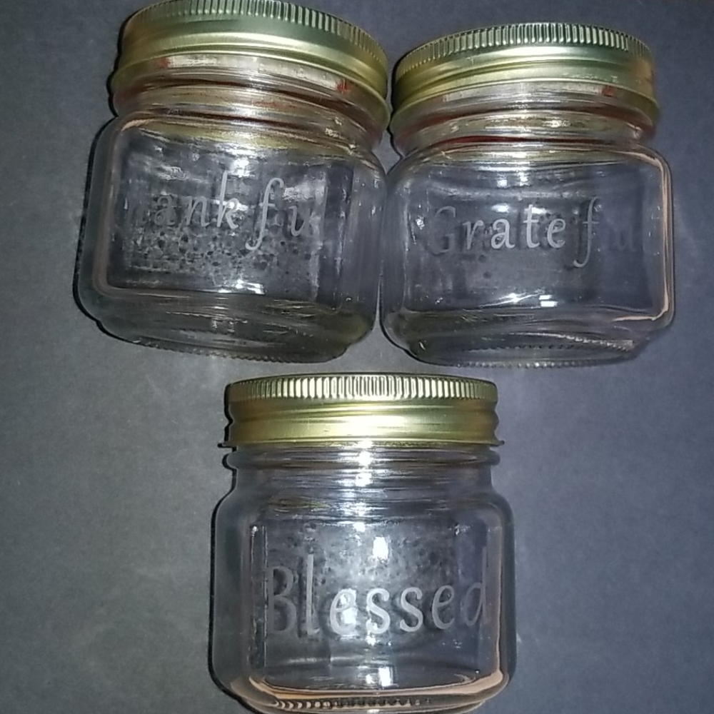 Etched Mason jars